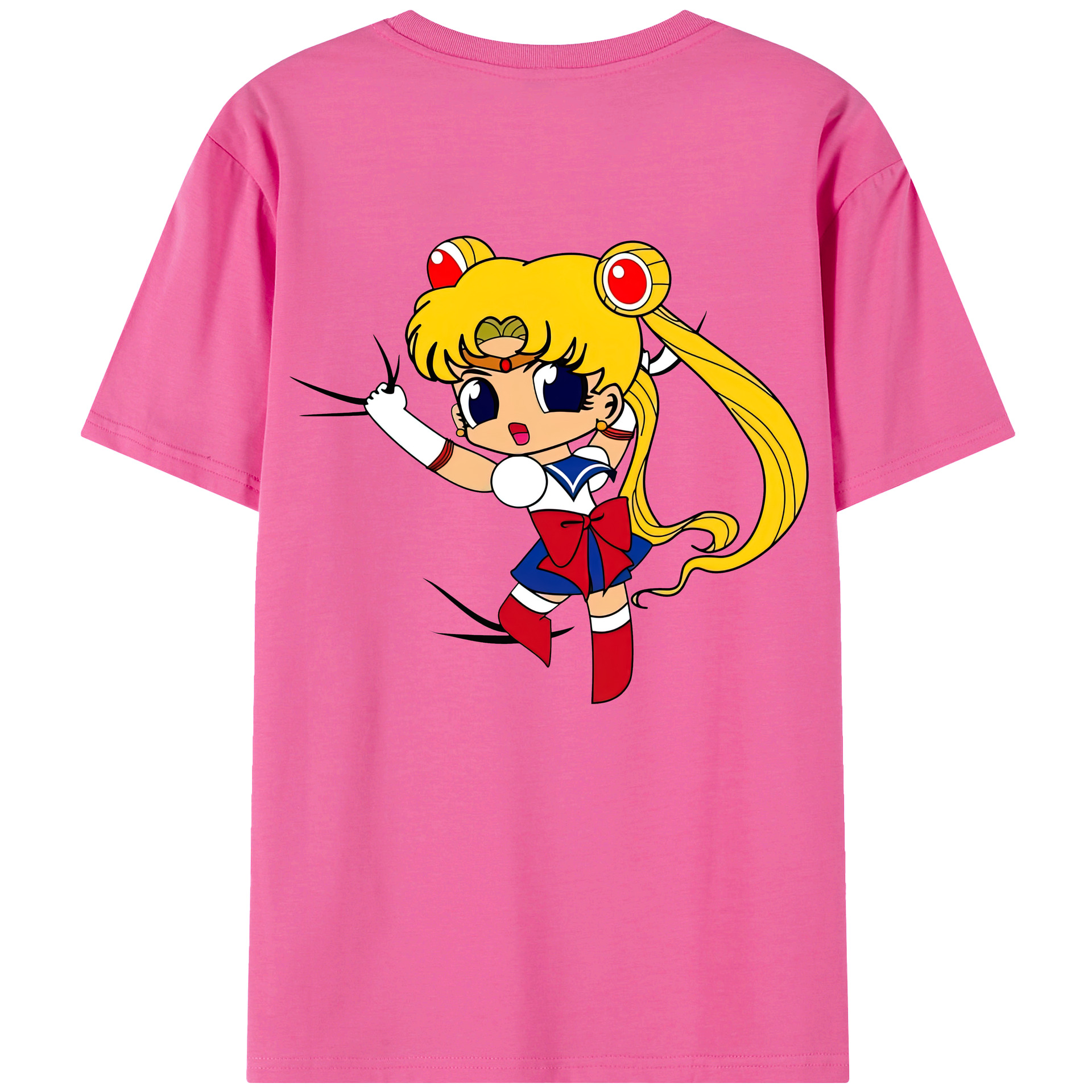 （画像用） 美少女戦士セーラームーン 月野 うさぎ つきの うさぎ Sailor Moon Tsukino Usagi レディース半袖Tシャツ(バックプリント)
